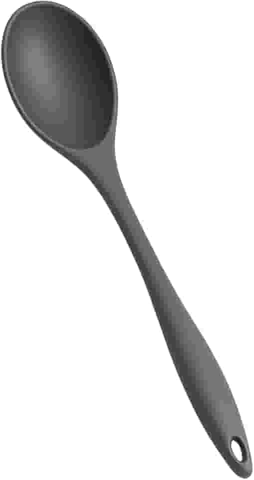 Colher de Silicone para Cozinha Alimentos Flexível Resistente a 240°C Para Panelas Antiaderentes Não Risca (Cinza)