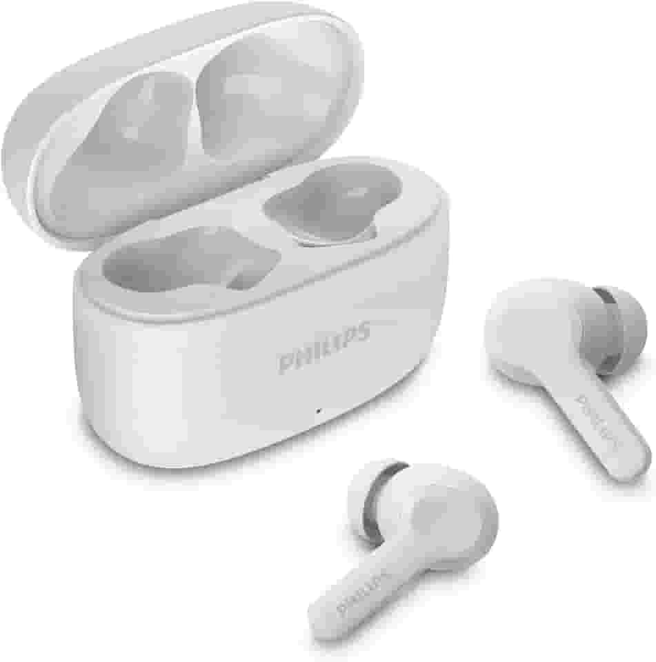 PHILIPS, Fone de Ouvido Sem Fio TWS, TAT1109WT/00, Bluetooth, Com Microfone, Até 24 horas de bateria, Branco