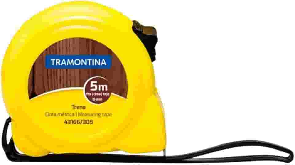 Tramontina 43166305, Trena com Fita de Aço 5 Metros, Amarelo