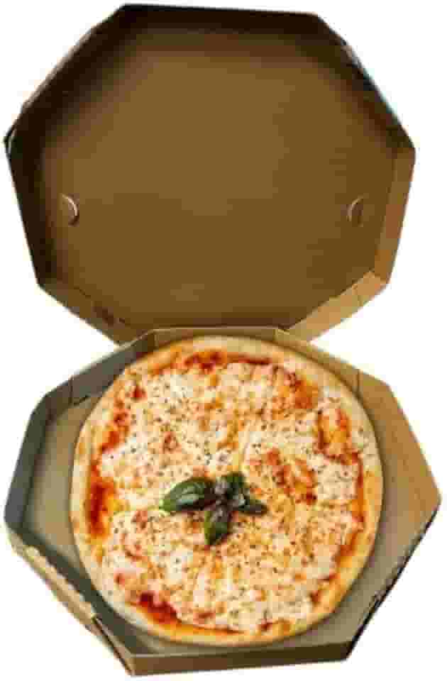 Caixa Oitavada para Pizza Gourmet, N. 30, Parda, Descartável, 25 Unidades