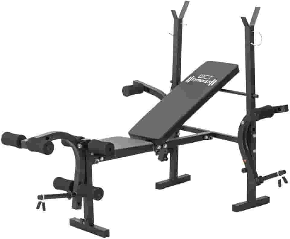 Banco Supino Crucifixo WCT Fitness Regulável 5 Posições Cadeira Extensora Mesa Flexora Treino Superiores Inferiores Aparelho Ginástica Residencial Completo 1,60x1,20x1,45cm Academia Residencial