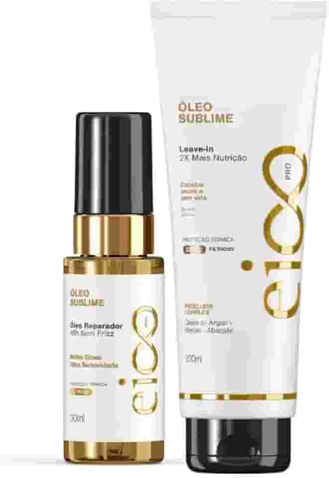 Óleo Reparador De Pontas Sublime Argan e Abacate Anti Frizz 30ml e Protetor Térmico Leave-in Finalizador Nutritivo Sublime 200ml