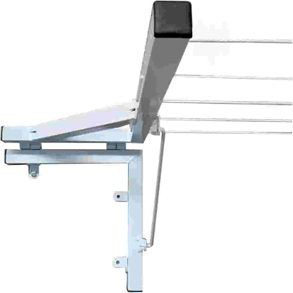 Varal Retrátil de Parede 30x30cm, 5 Cordas, Compacto e Resistente - Branco