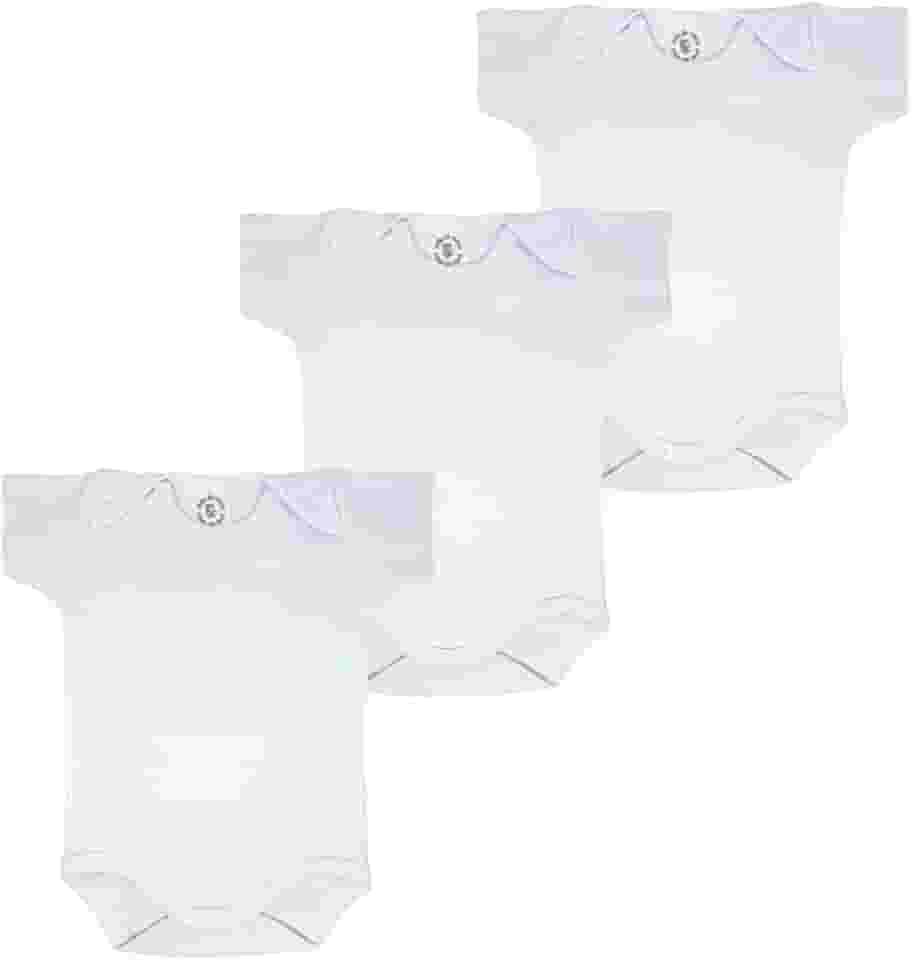Kit Com 3 Bodies Manga Curta Para Bebê Menino Menina 100% Algodão