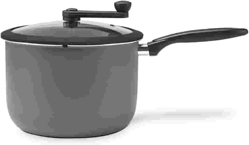 Brinox - Pipoqueira Ceramic Life Pic Poc Ø22 5,5L Tampa com Vidro Temperado - Cinza/Camurça