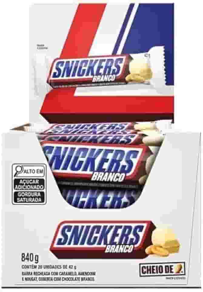 Chocolate Snickers Branco com 20 unidades de 42gr