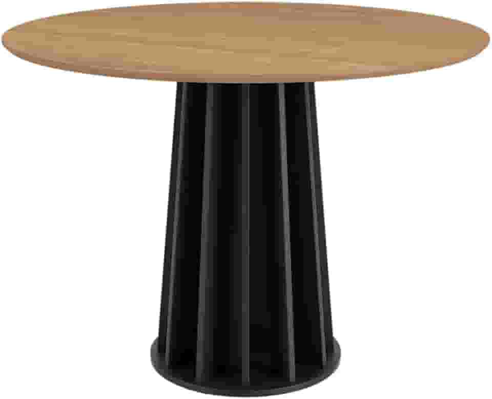 Mesa de Jantar Redonda 105cm para 4 Lugares Dalla Costa - Freijó/Preto Fosco