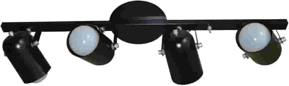 Spot No Trilho Para 04 Lampadas - Ideal para Sala, Cozinha, Quarto (Preto)