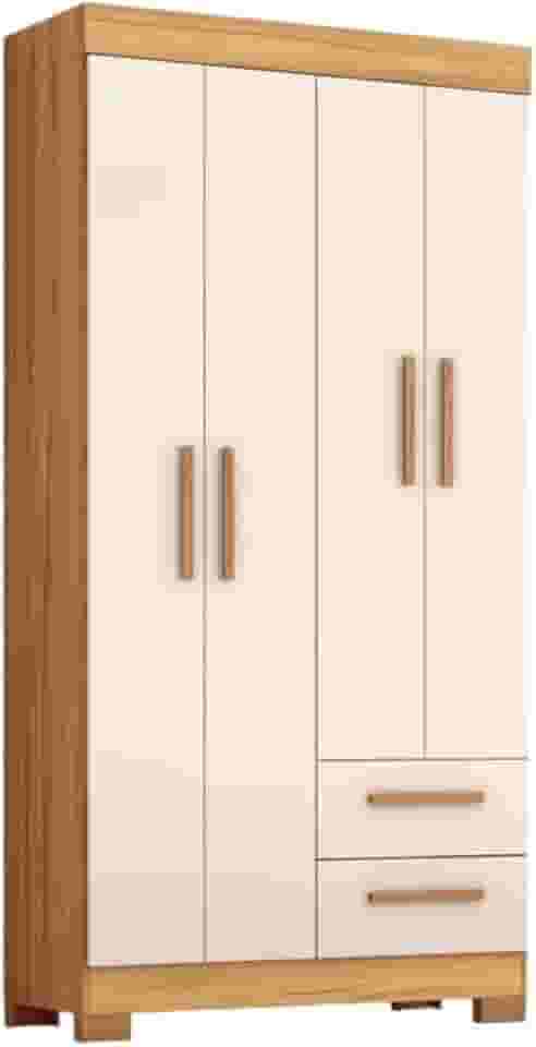 Guarda Roupas Solteiro 4 Portas 2 Gavetas Malta Madeirado/Off White Notável