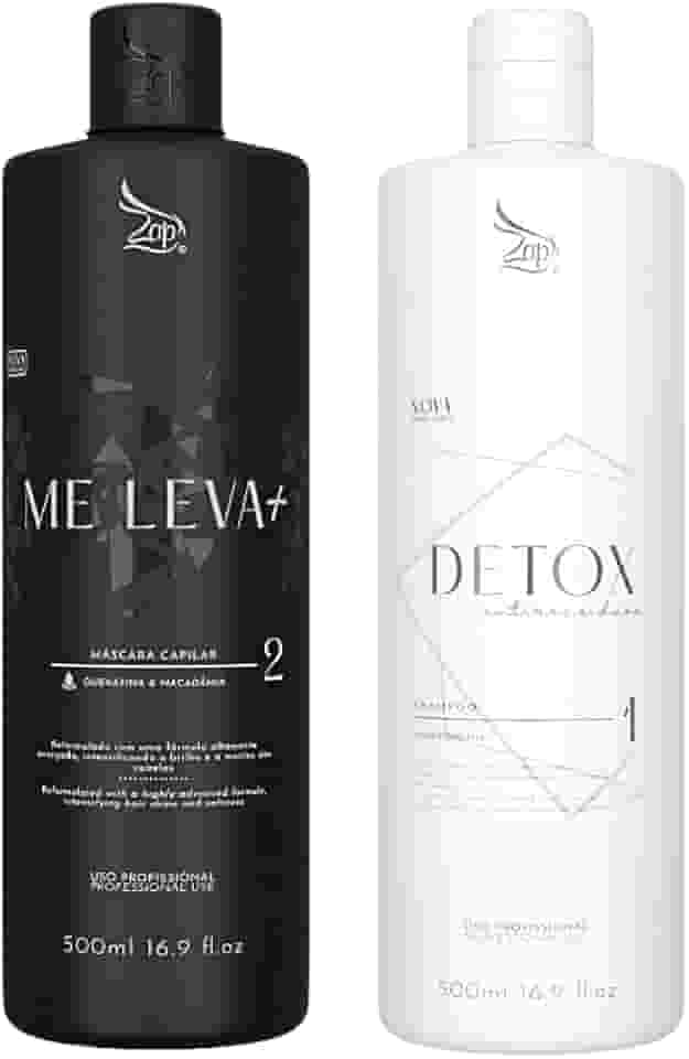 Escova Progressiva Me Leva Zap Profissional Shampoo Detox e Mascara Capilar 2x 500ml