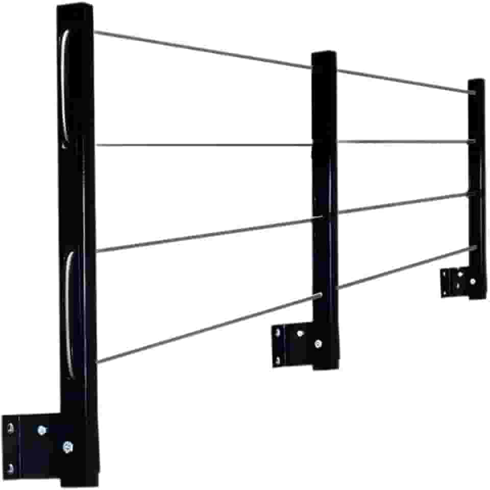 Varal Parede, Varal de Roupa Retrátil Parede Muro Apartamento Casa 3 Hastes Até 8 Metros E Kit de Montagem