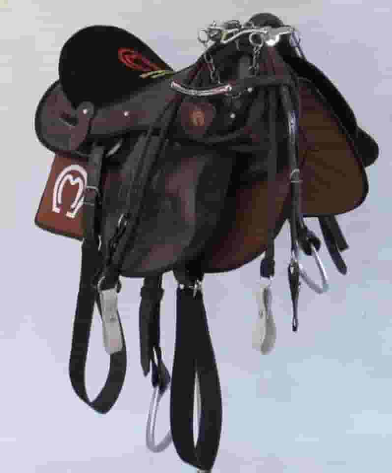 Sela Australiana Marrom Completa Simples C/Aba Arreada 16 Polegadas Do Mangalarga