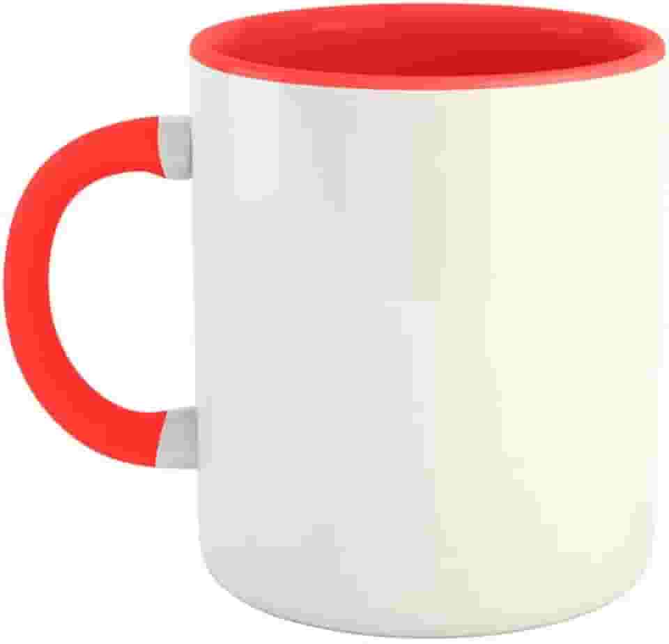 Caneca de Porcelana para Sublimação com Interior e Alça Colorida 325ml