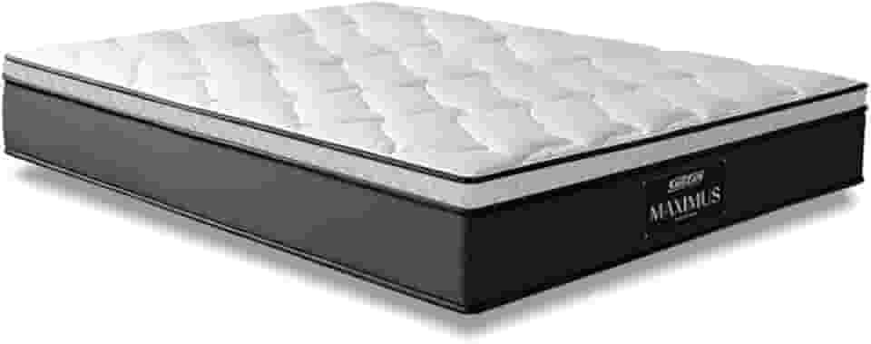 Colchão Casal Molas Ensacadas Pillow Top Maximus 138x188x24cm Cinza/Branco Gazin - Suporta até 120Kg por Pessoa