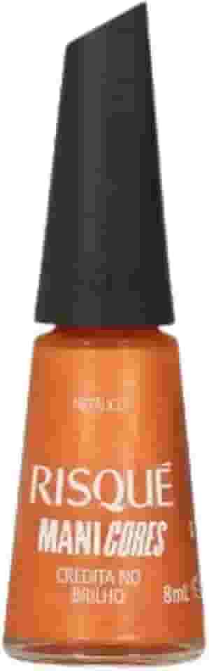 Esmalte Laranja Risqué ManiCores Credita no Brilho Metálico 8 ml