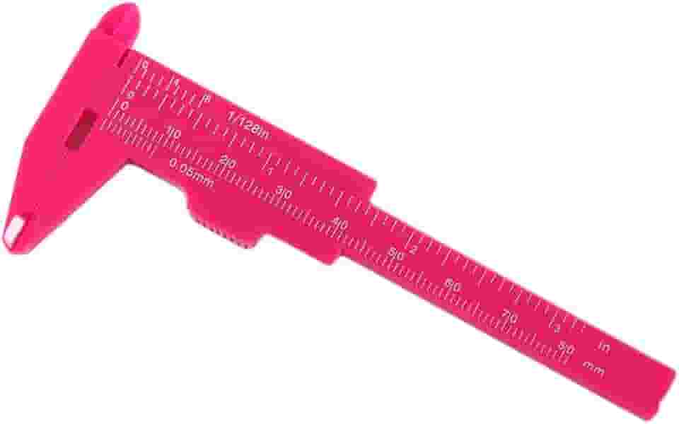 Ferramentas de Medição Paquímetro Vernier Novato Ferramentas de Maquiagem Portátil Design Deslizante Tatuagem Auxiliar Tordo (Rosa Vermelha)