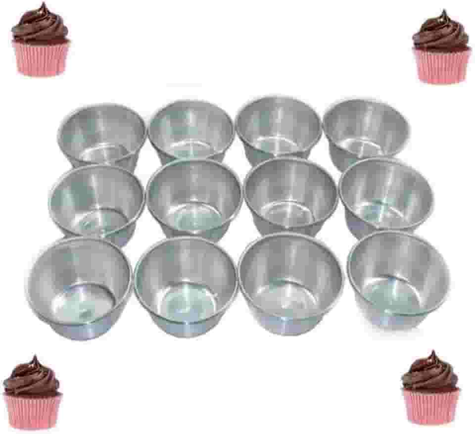 Forminha Para Cupcake Padrão Com 12 Peças Em Alumínio