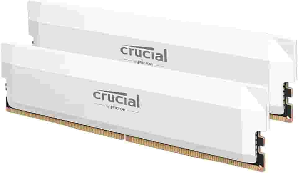 Crucial Kit Pro DDR5 RAM 32GB (2x16GB) 6400MHz CL38, Overclocking Desktop Gaming Memory, Intel XMP 3.0 e AMD Expo - Branco CP2K16G64C38U5W