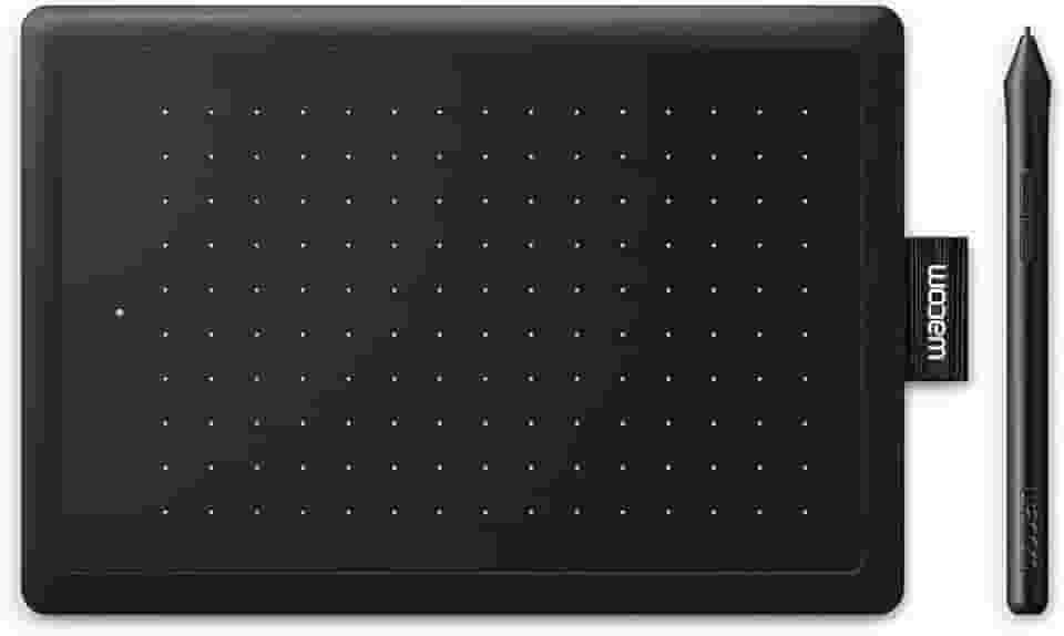 Mesa Digitalizadora Bluetooth WacoOne Pequena CTL472 Com Caneta Preto e Vermelho