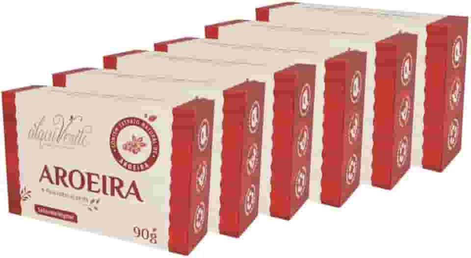 Kit 6 Sabonete Corporal Vegetal Aroeira 90g - Natural
