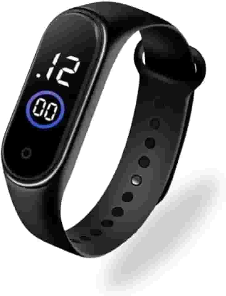 Relógio Digital LED, Pulseira Esportiva à Prova D'Água, Tela Touch, Unissex, Preto