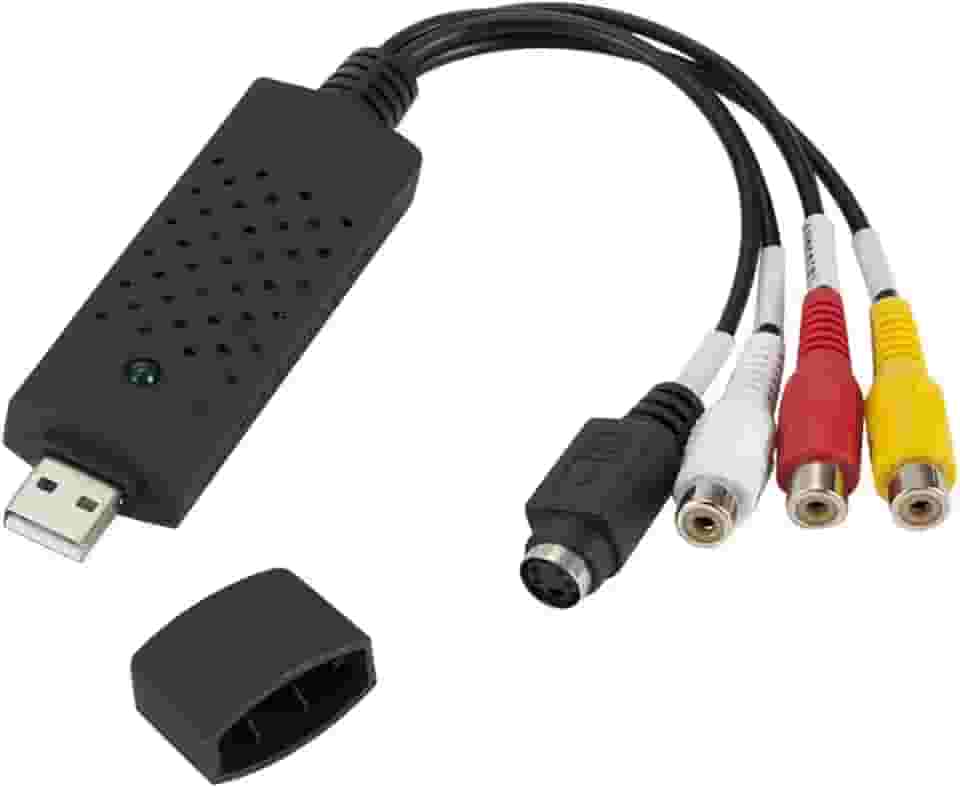 Placa de Captura Vídeo Adaptador USB 2.0 TV DVD VHS DVR Placa Vídeo Externo USB Captura Áudio Imagem