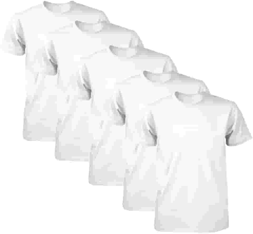 Kit 5 Camisetas Brancas Masculinas Lisas 100% Algodão - Abafarto