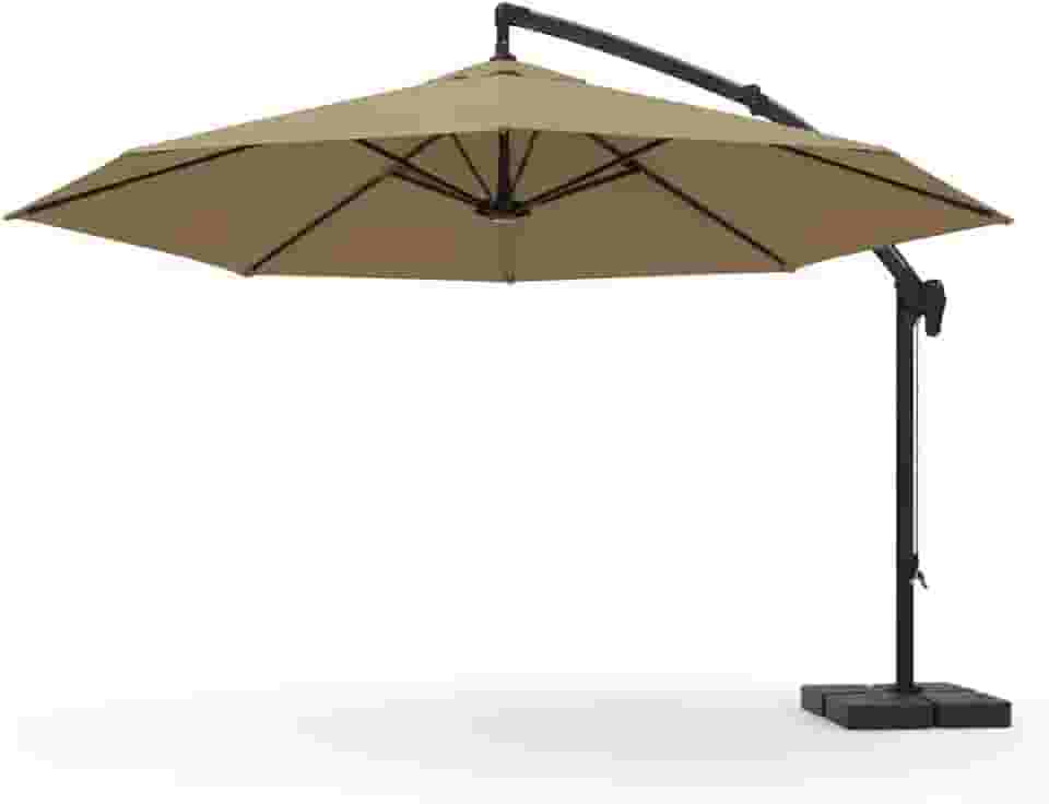 Ombrelone Lateral Suspenso 3m com Base Reforçada – Ideal para Piscina, Praia e Jardim (COR CREME)