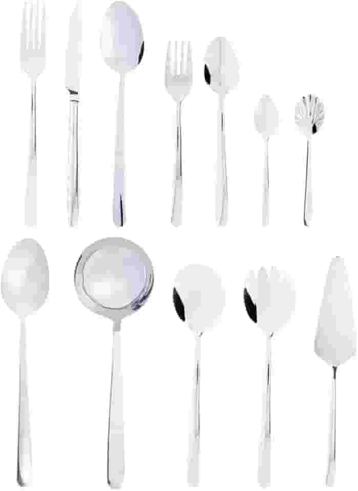 WOLFF Faqueiro de Aço Inox Viena 54 Peças Com Caixa Litografada - Jogos de Talheres - Mesa Posta - Utensílios de Cozinha, Enxoval, Casamento, Decoração