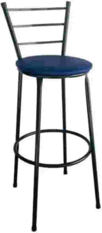 Banqueta de Bar Alta com Encosto - Para Cozinha Americana e Área de Lazer (Azul)