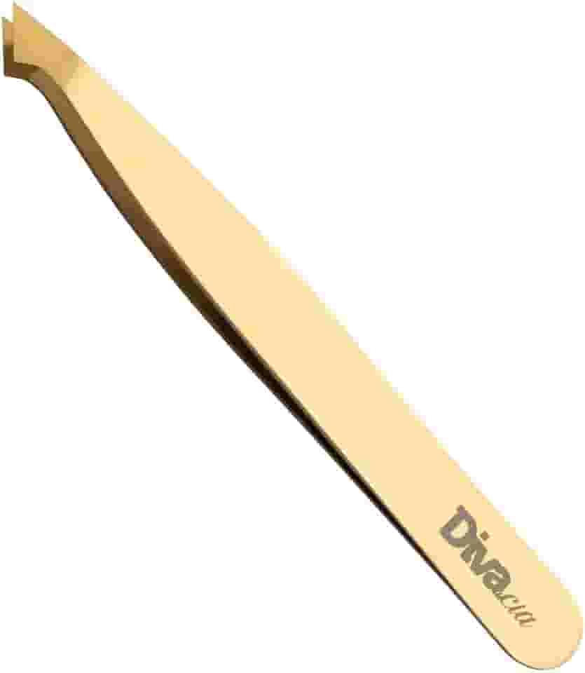 Pinça para Sobrancelhas Ponta Diagonal de Alta Precisão Profissional para Design de Sobrancelhas - Autoclavável - Dourada