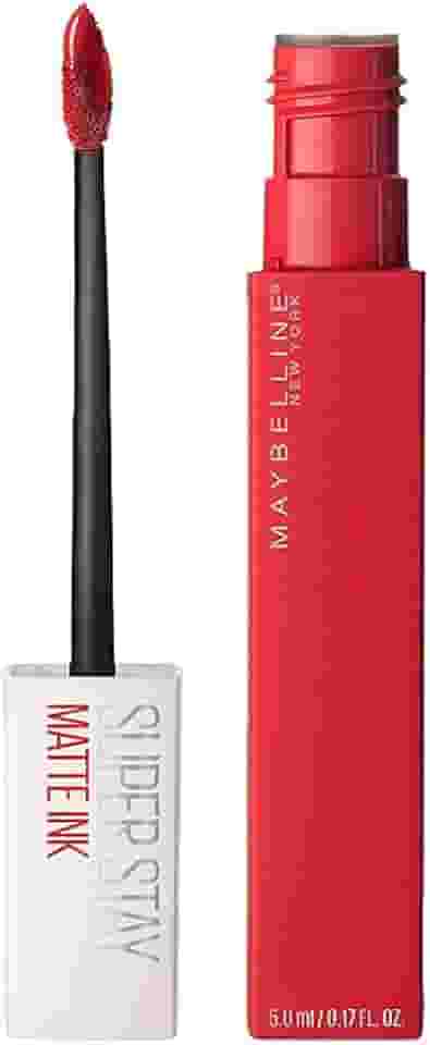 Maybelline SuperStay Matte Ink Batom Líquido Matte Longa Duração 16H com Aplicador Preciso, Não Transfere e Cor Intensa, Acabamento Matte Confortável, Cor 20 Pioneer Vermelho Clássico, 5ml