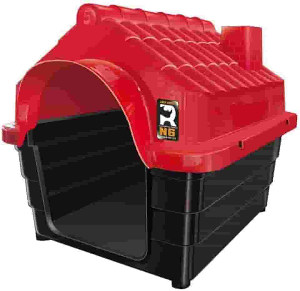 Casinha Plástica Desmontável para Cachorros N6 Casa Grande Vermelho