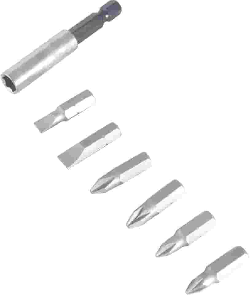 Jogo de bits/ponteiras com 7 peças, encaixe sextavado 1/4", VONDER