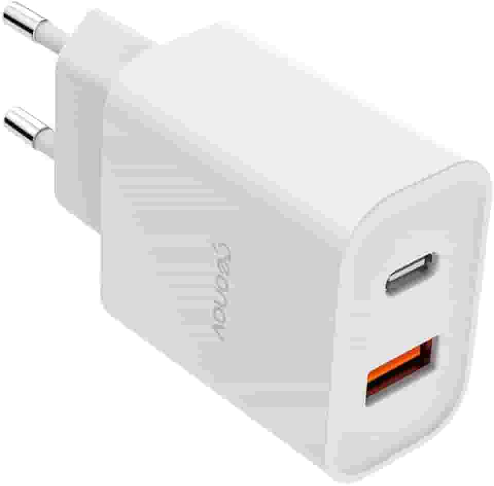 Geonav Carregador Universal Ultra Rápido Duo, 1 X USB-C Power Delivery 20W, 1 X USB Quick Charge 18W, CH20PDQC, Branco
