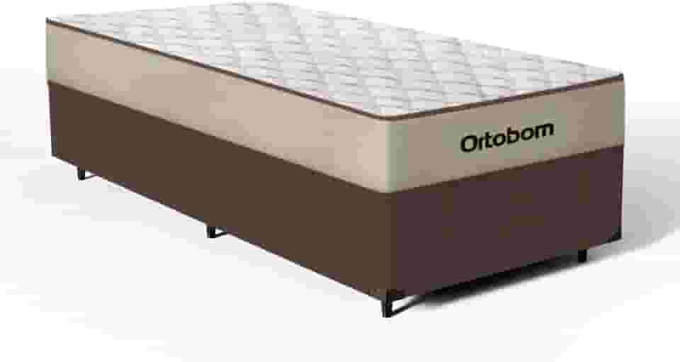 Cama Box com Colchão de Espuma D60 Ortobom Force Dream (Marrom, Solteiro)