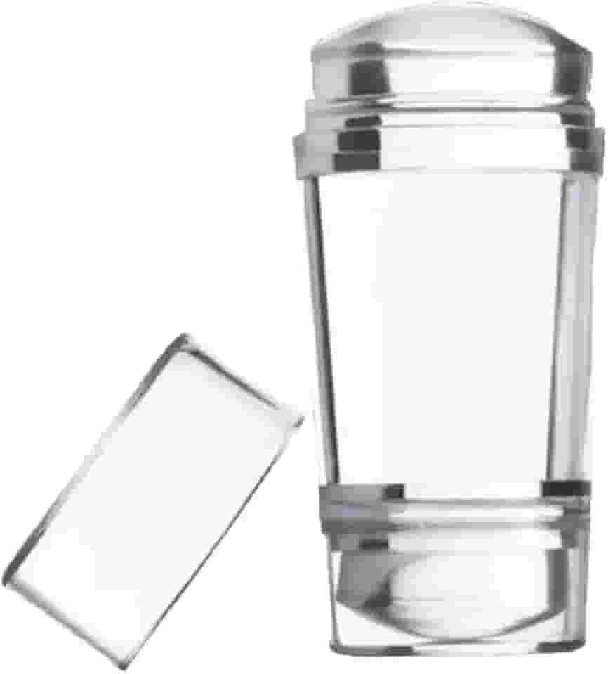 Carimbo De Unha Em Acrílico Para Fazer Francesinha com 2 Taptes Silicone Para Pedicure Manicure com 2 Tapetes Com Desenhos Diferentes (Transparente)