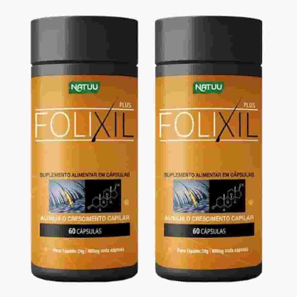 02 Frascos Folixil – Contra Queda Capilar e Calvície • Crescimento, Fortalecimento e Saúde dos Fios