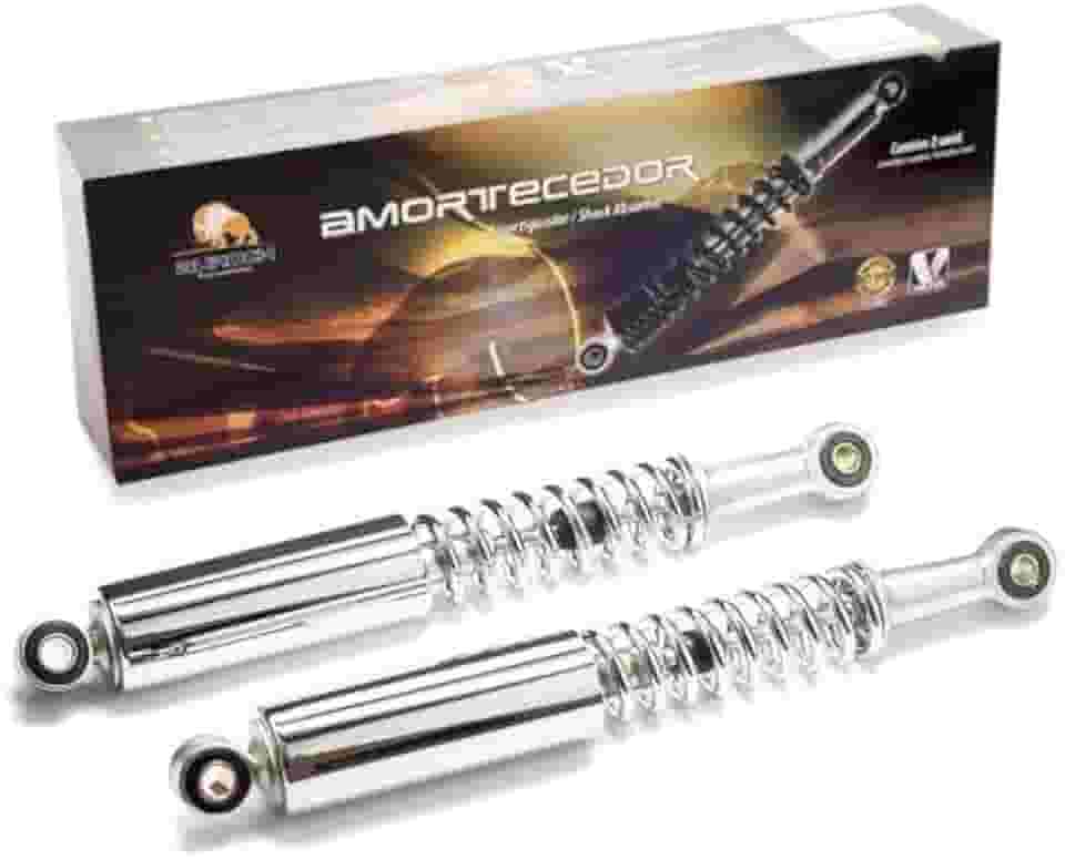 VULCAN.BOR, Par de Amortecedor Traseiro Cromado P/Compátivel com Shineray Phoenix 50