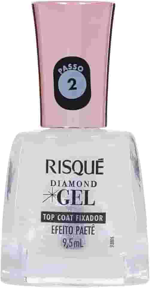 Top Coat Fixador Efeito Paetê Risqué Diamond Gel 9,5ml