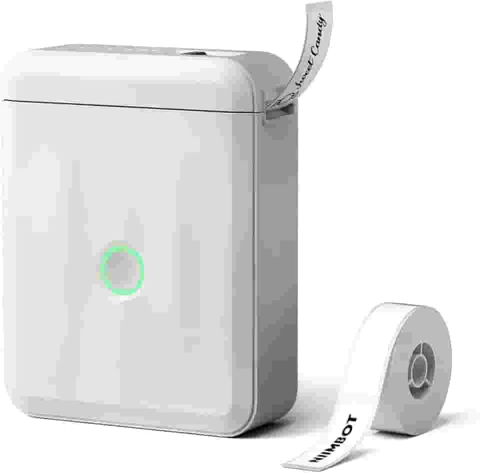 NIIMBOT Máquina de fazer etiquetas com fita, D110 nova versão mini impressora térmica Bluetooth portátil, fabricante de etiquetas para casa, escritório, escola, cinza claro