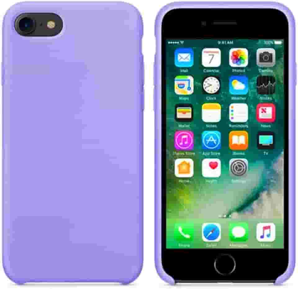 Case Capinha Colorida Capa Slim Flexível Aveludada Compatível Com iPhone 7/8 Vermelha,Preta, Laranja, Amarela, Azul, Rosa, Pink, Branca, Lilás, Marrom, Verde, Roxo ONYK (Lilas)