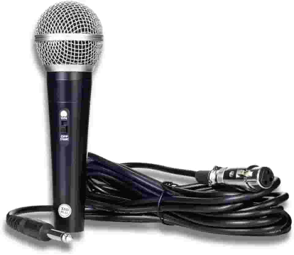 Microfone Profissional Dinâmico com Imã Neodímio, Padrão Cardióide, Cabo 3m XLR/P10, Ideal para Voz, Canto, Palestras, Igrejas e Shows