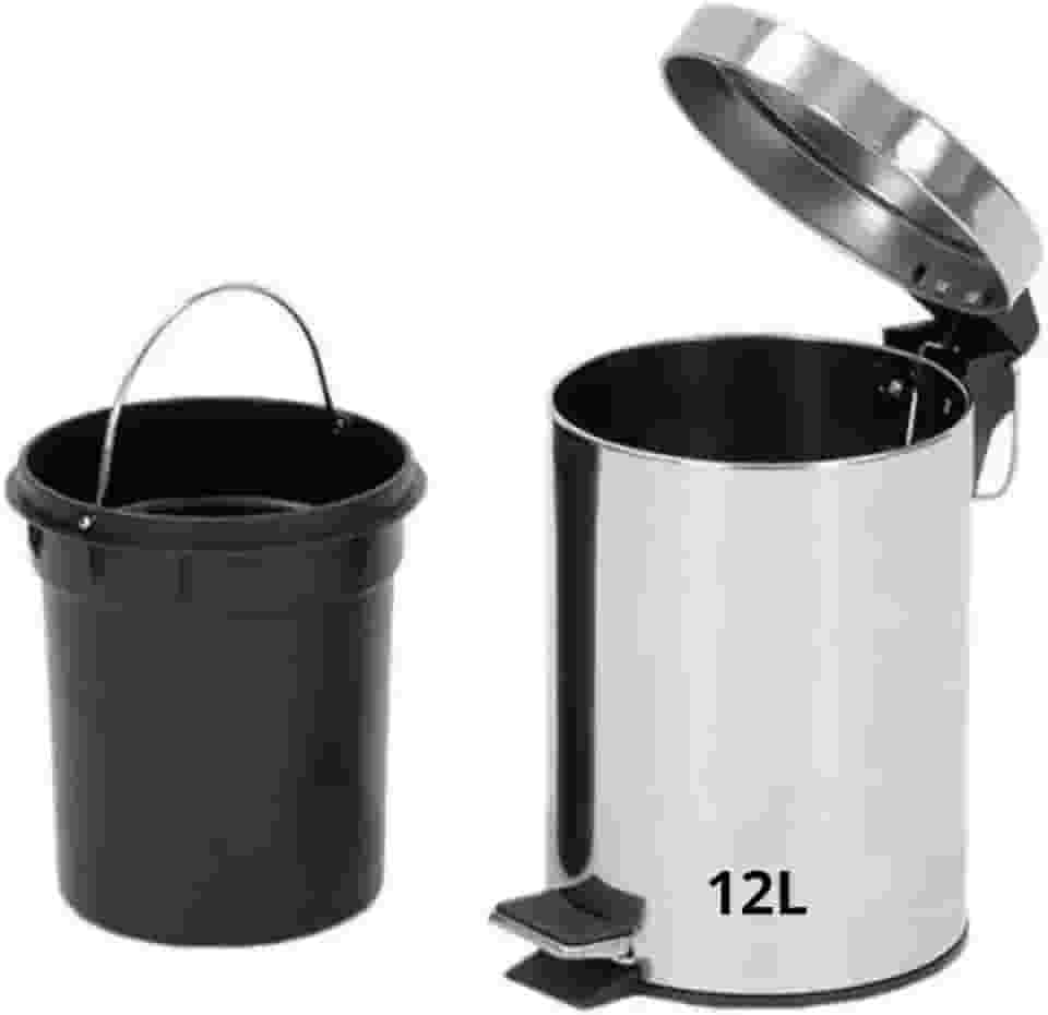 Lixeira de Aço Inoxidável Com Cesto Removível Premium (12L)