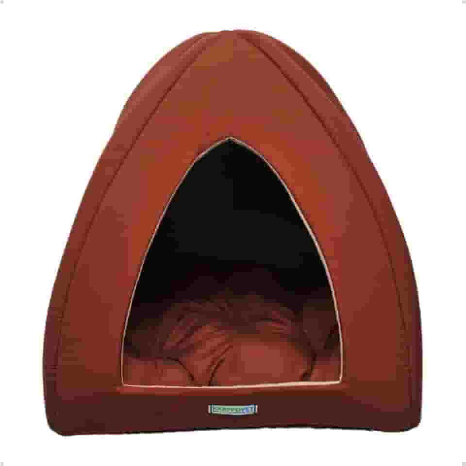 Cama Caminha para Cães e Gatos com Almofada Removível Uso Inverno e Verão(Marrom)