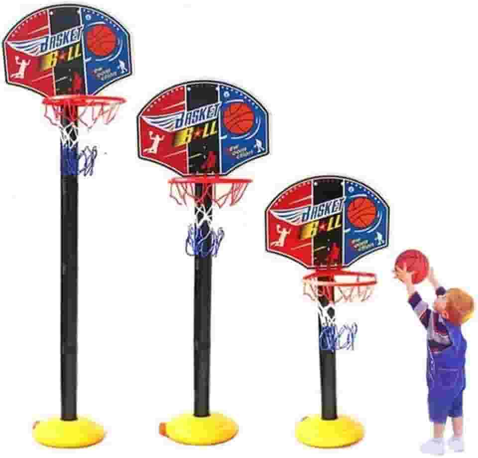 Cesta De Basquete Infantil Ajustável Com Bola Bomba Rede - Brinquedo Super Kids Sport