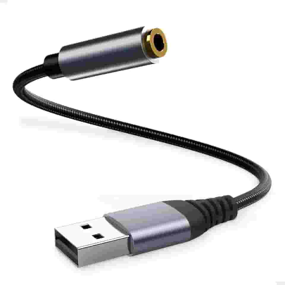 Placa De Som Usb P3 Fone Microfone 3.5mm Externa Pc Notebook Aux TRRS Conector Estéreo Adaptador de fone de ouvido Microfone Headset