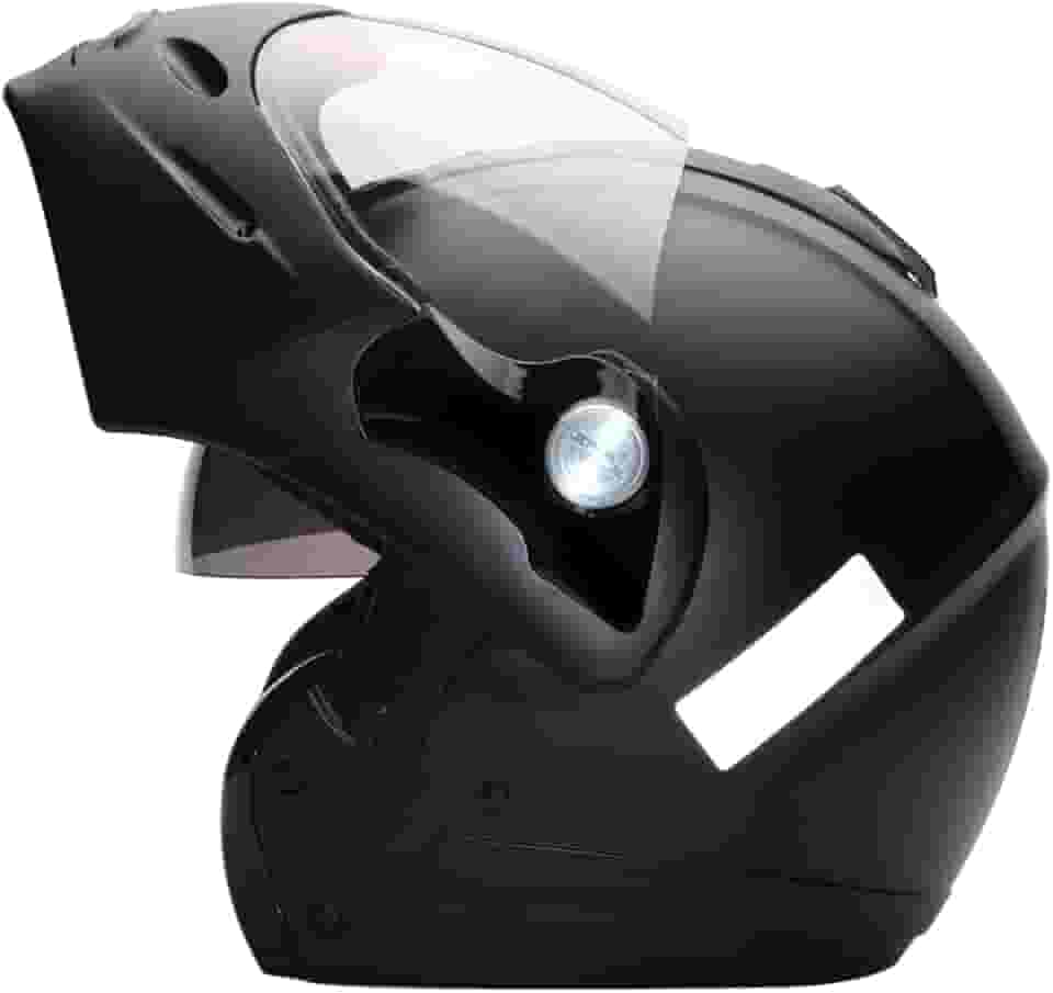 Capacete de Moto Mixs MX Captiva Route Brilhante Com Viseira Interna Solar Óculos de Sol Articulado Escamoteável Robocop Cinza Com Cinza