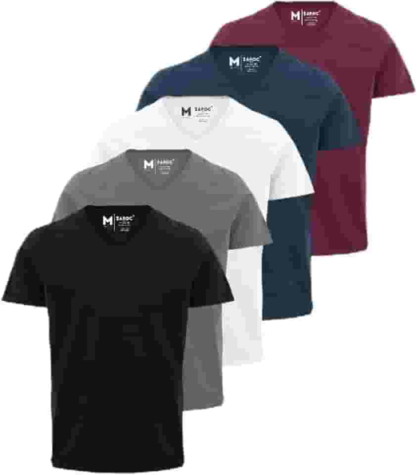 Kit 5 Camisetas Masculinas Slim Gola V Algodão Premium by ZAROC