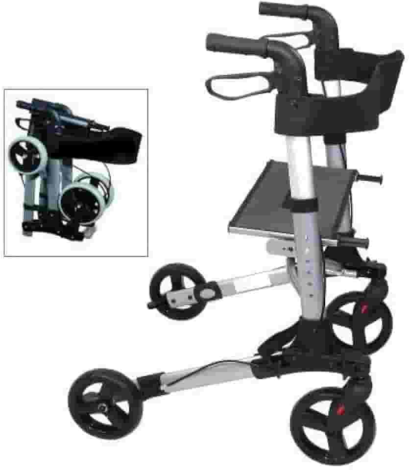 Andador 4 Rodas Prata Superlux para idosos